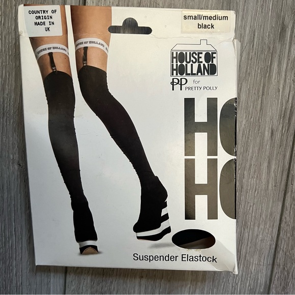 House of Holland for Pretty Polly small/medium suspender tights - Picture 1 of 2